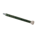 Infinity Bond MCQ 08-24T static mixer nozzle with bell inlet and stepped tip outlet, featuring 24 green quadro elements and an 8mm inner diameter.