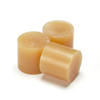 Tecbond 1942 series 43mm glue slugs shown in amber finish for assembly work