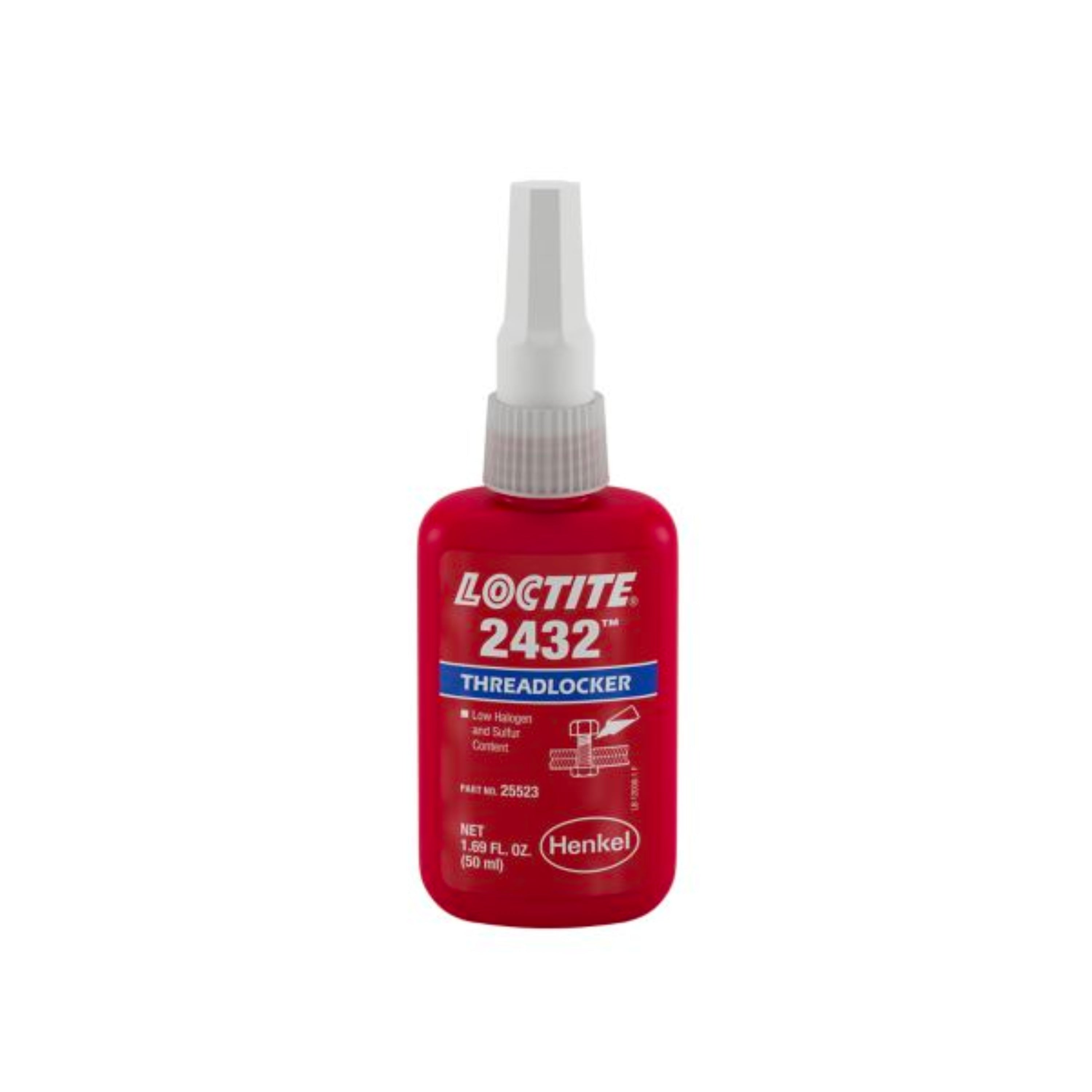 Loctite 2432 Low Halogen Low Sulfer Medium Strength Blue Threadlocker