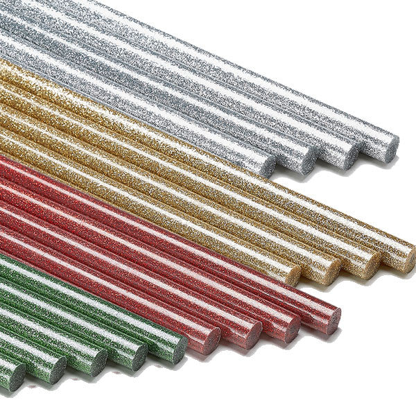 Glitter Hot Glue Sticks - Glitter Red, Green, Silver and Gold