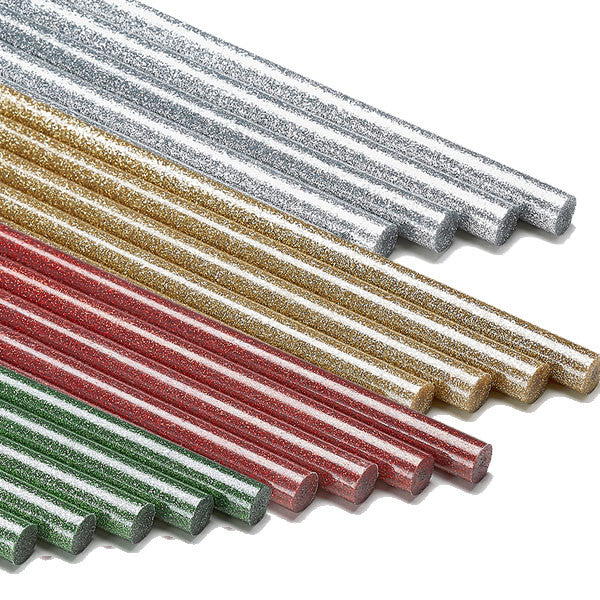 Glitter Hot Glue Sticks - Red, Green, Silver, Gold and Variety