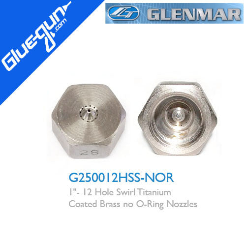 Glenmar 1" 12 Hole Swirl Titanium Coated Brass no O-Ring Bulk Nozzle