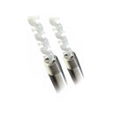 Two Nordson TAH 85 Series stainless steel pipe mixing tubes with white spiral elements