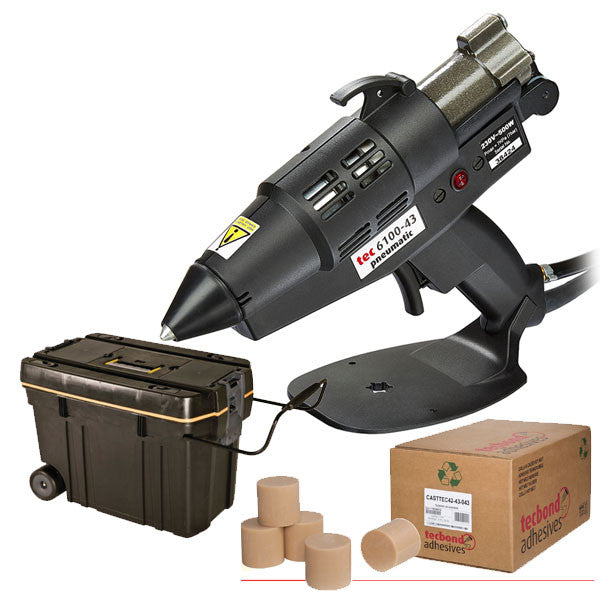 Pneumatic clearance glue gun