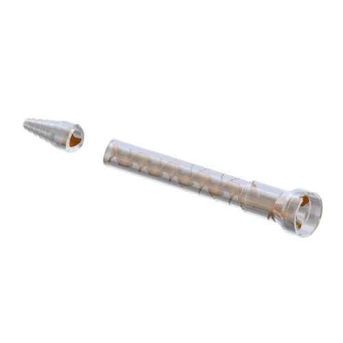 Single Sulzer MCHX nozzle with helical elements and bell connection