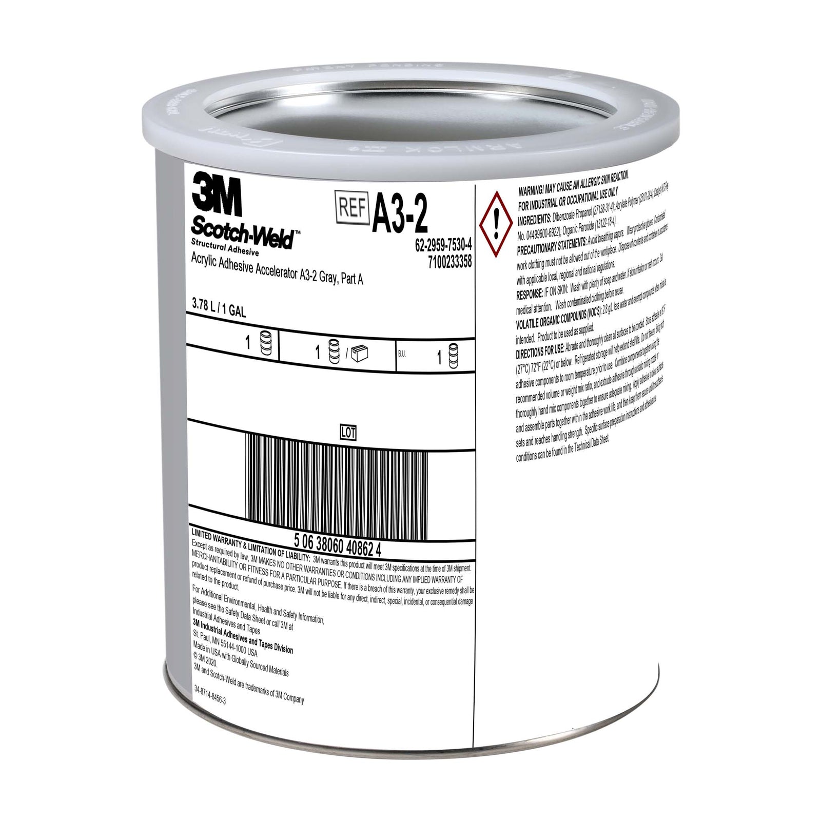 3M Scotch-Weld A3-2 Gray Acrylic Accelerator in 1 Gallon Cans - Part A