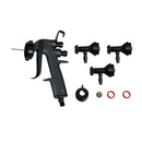 3M Water-Based Spray Adhesive Cylinder Applicator System Kit including spray gun, nozzles, metal tips, gaskets, and locking ring.
