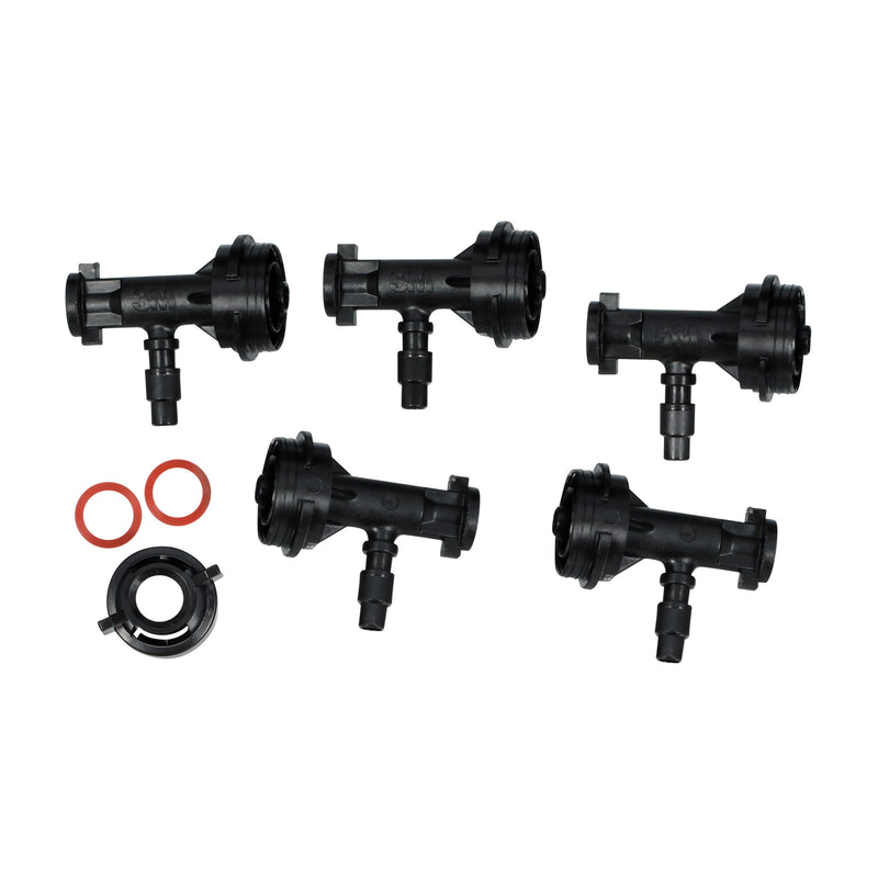 3M Water-Based Cylinder Spray Nozzle Kit with five disposable nozzles, two gaskets, and one retaining ring.