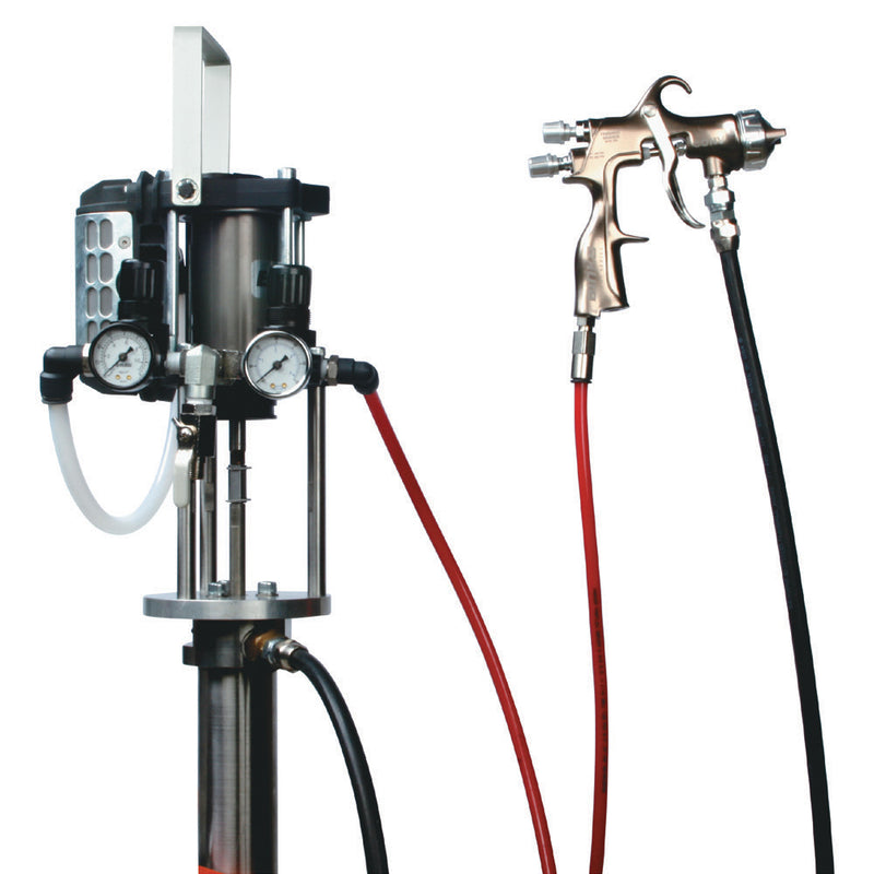 Binks PX1304-5 spray system kit with W101 spray gun and dual hose setup for adhesives and coatings
