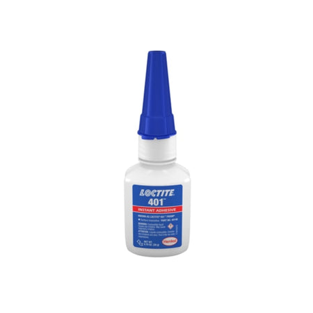 Small super glue bottle with blue cap and label