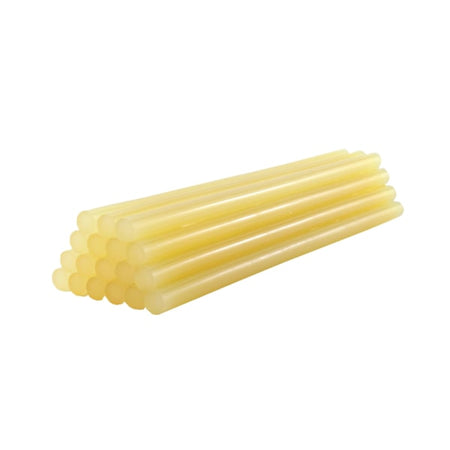 Pile of yellow translucent glue sticks