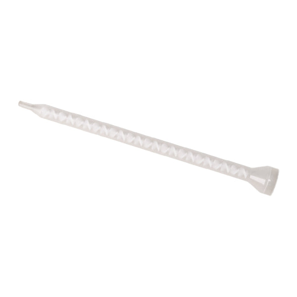 Infinity Bond 160-624 static mixer nozzle with bell inlet and slip luer tip, featuring 24 elements for 1:1 and 2:1 adhesives in 200, 400, and 600ml cartridges or meter mix systems.