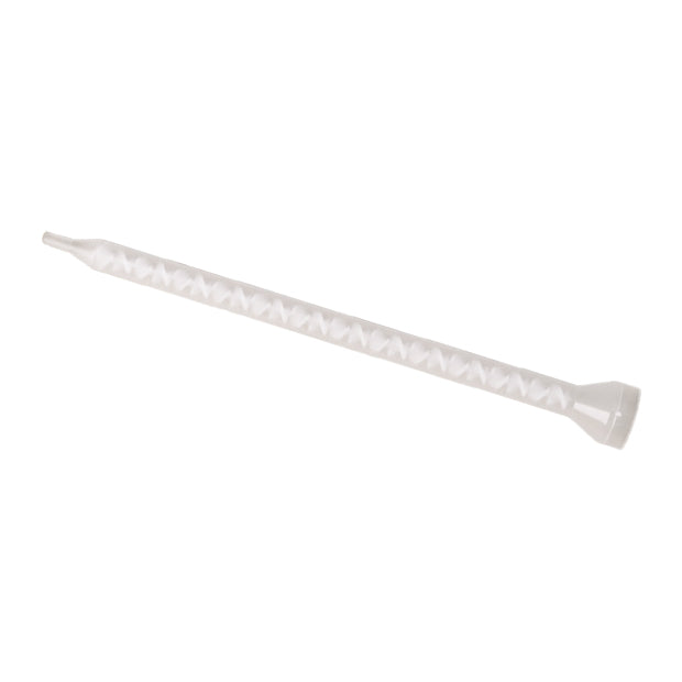 Infinity Bond 160-624 static mixer nozzle with bell inlet and slip luer tip, featuring 24 elements for 1:1 and 2:1 adhesives in 200, 400, and 600ml cartridges or meter mix systems.