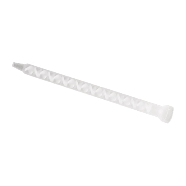 Infinity Bond 160-818 static mixer nozzle with bell inlet and stepped tip, ideal for high-viscosity adhesives in 200, 400, and 600 ml cartridges or meter mix systems.