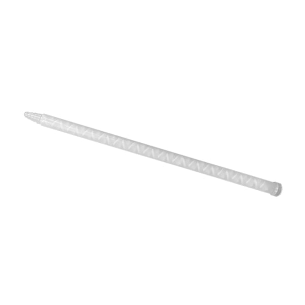 Infinity Bond 161-230 static mixer with bell inlet and stepped tip, featuring 30 elements and 12.65 mm diameter for direct A/B porting to reduce cleanup and prevent manifold clogging.