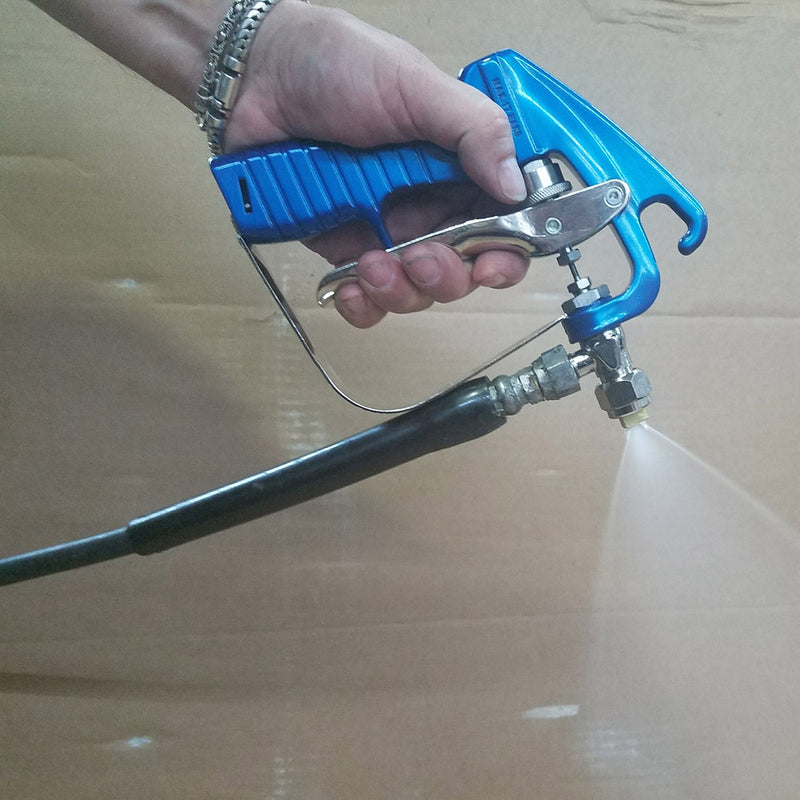 Pressurized Spray Adhesive Hose Connected to Adjustable Canister Gun During Application