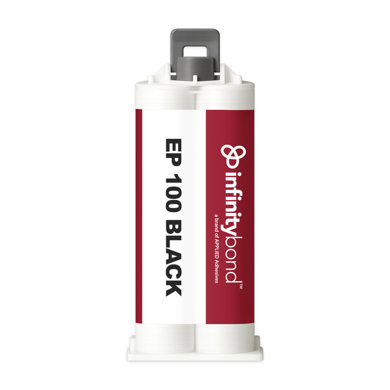 50 ml Cartridge of Infinity Bond EP 100 Black – 5-minute epoxy adhesive, 1:1 ratio, bonds ceramics, glass, and metals