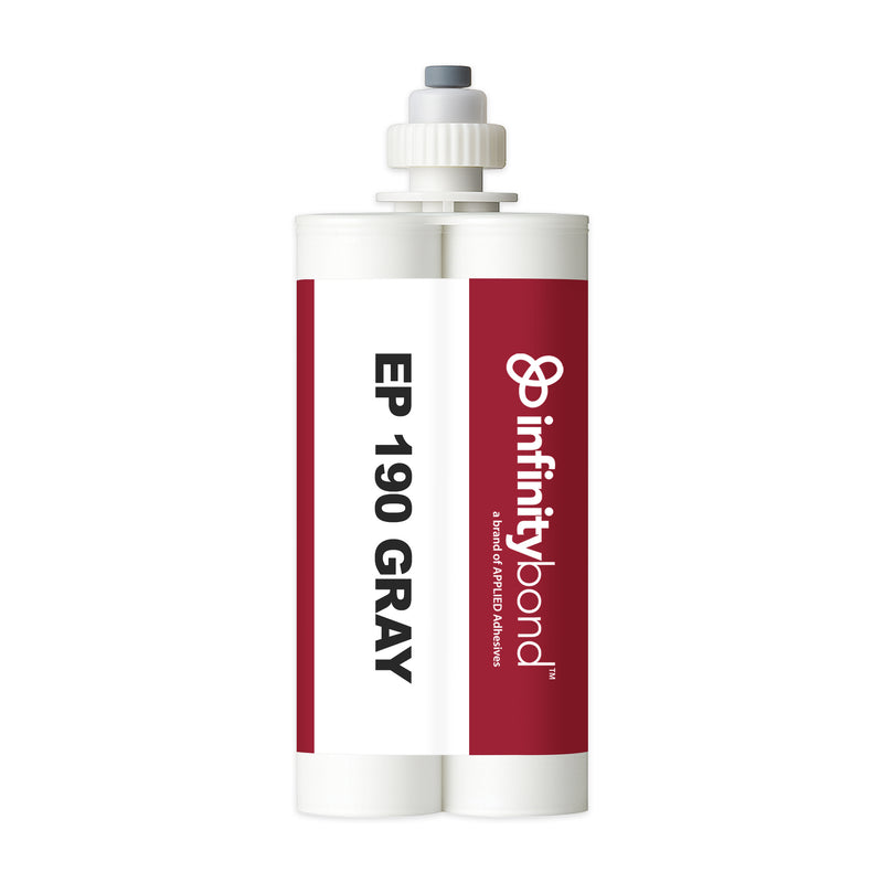 400 ml Cartridge of Infinity Bond EP 190 Gray – Extended cure epoxy, 1:1 ratio, adhesive for glass, ceramics, and composites