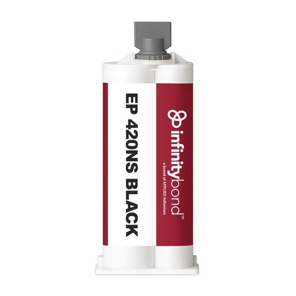 Black non-sag epoxy adhesive – EP 420NS Black 50 ml A-System Cartridge, 2:1 ratio, cures semi-rigid with strong bonds