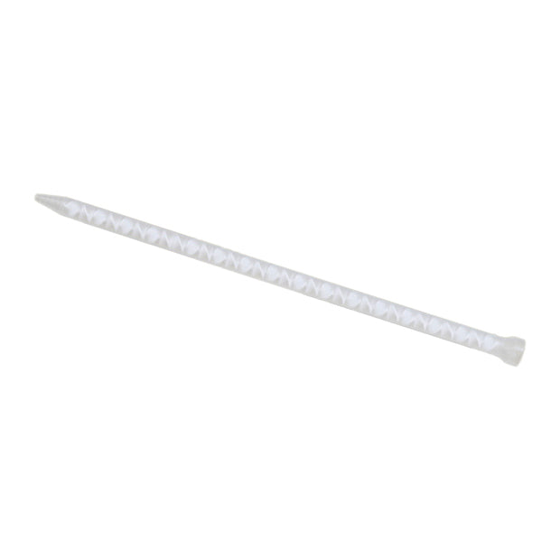 Infinity Bond MCH 10-32T static mixer with bell inlet and stepped tip, featuring 32 elements for 1:1 and 2:1 adhesives in 200, 400, or 600 cc cartridges or meter mix systems.
