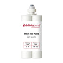 Large 400 ml MMA 300 Plus methacrylate adhesive cartridge with off-white formula.