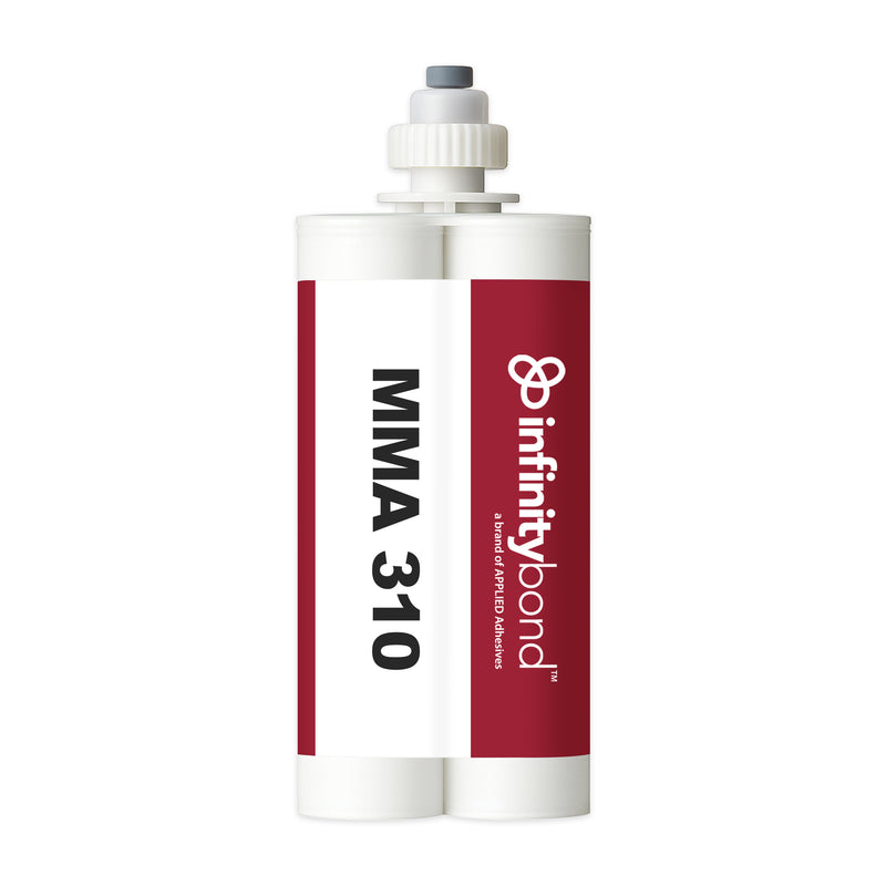 Infinity Bond MMA 310 400 ml C-System Cartridge – 1:1 medium-set adhesive, 8–12 min work time for metals and plastics