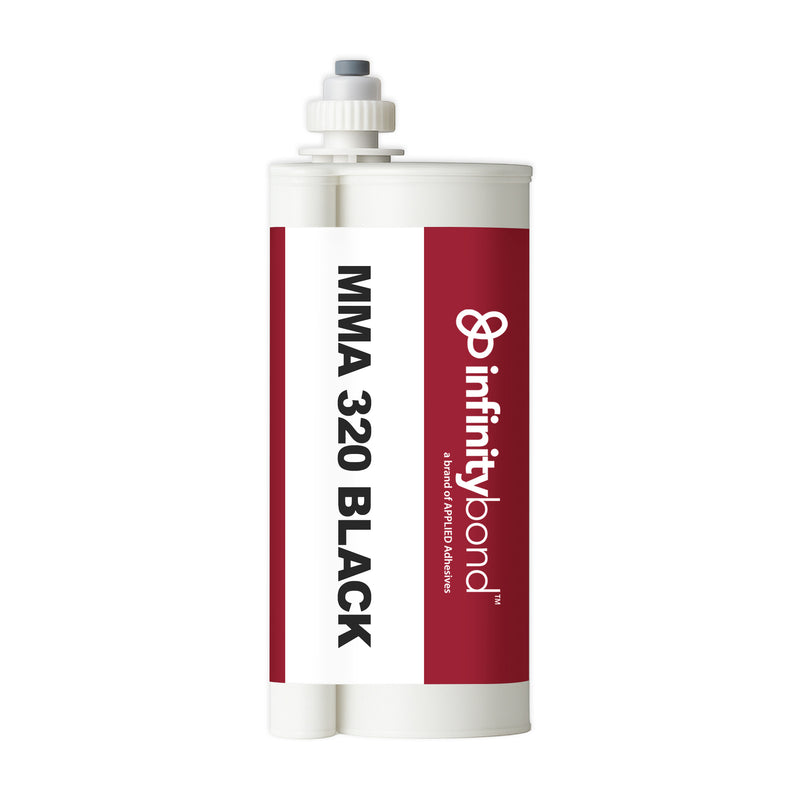 Structural adhesive for metals and plastics – Infinity Bond MMA 320 Black 10:1 490 ml F-System Cartridge, medium set