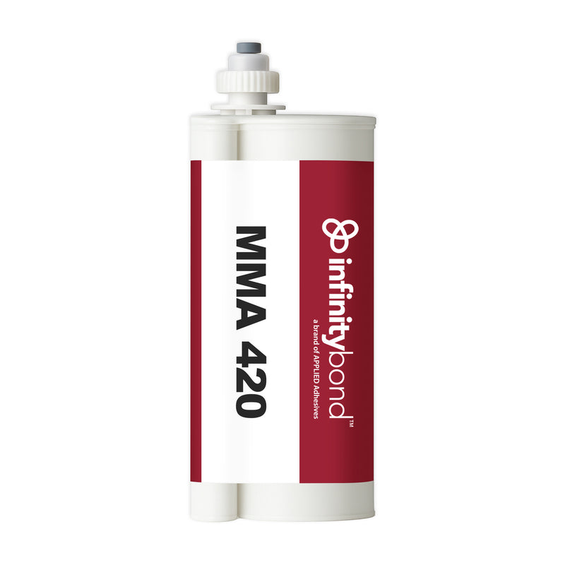 High-volume bonding adhesive for metals, composites, and plastics – Infinity Bond MMA 420 490 ml Cartridge, 10:1 ratio