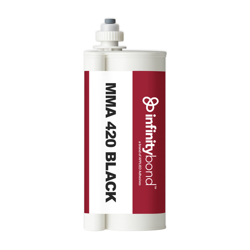 Structural adhesive for metals, composites, and plastics – Infinity Bond MMA 420 Black 490 ml Cartridge, 10:1 ratio, fast set