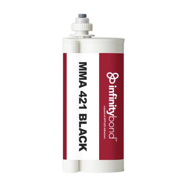 490 ml Cartridge of Infinity Bond MMA 421 Black – Structural methacrylate adhesive, impact resistant with 13–17 min work time