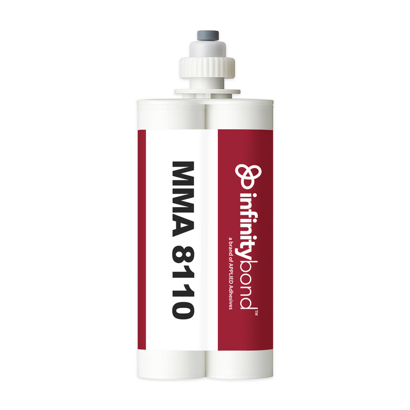 Medium-set adhesive for auto and industrial use – MMA 8110 400 ml Cartridge, 10:1 ratio, bonds coated metals and composites