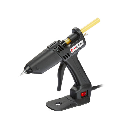 Power Adhesives Tec 305 1/2 inch hot melt glue gun with ergonomic trigger, precision nozzle, and removable stand
