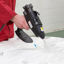 Power Adhesives 6300 spray glue gun applying hot melt adhesive to stabilize palletized packaged goods.