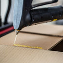 Power Adhesives Tecbond 110B hot melt adhesive applied to corrugated cardboard for fast packaging assembly