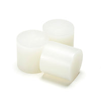Tecbond 240 series 43mm glue slugs for industrial glue guns, shown in translucent cylinders for general-purpose bonding.