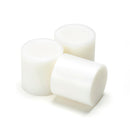 White 43mm hot melt slugs shown in solid cylindrical form from the Tecbond 342 series.