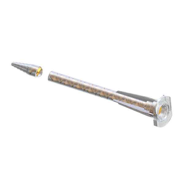 Single Sulzer MAHX 05-17T static mixer nozzle with 17 elements, A System connection, stepped tip