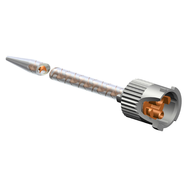 Single Sulzer MKHX 02-08S static mixer nozzle with 8 elements, K System connection, tapered