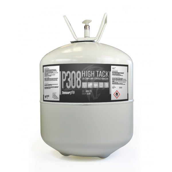 P308 is a high tack contact adhesive designed for industrial bonding applications. Supplied in a 22 liter, it delivers fast dry time, long open time, and heat resistance above 200°F. Ideal for carpet, fabric, plywood, metal sheeting, and FRP/GRP.