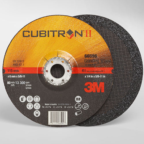 3M Cubitron II T27 quick change grinding wheel with depressed center.