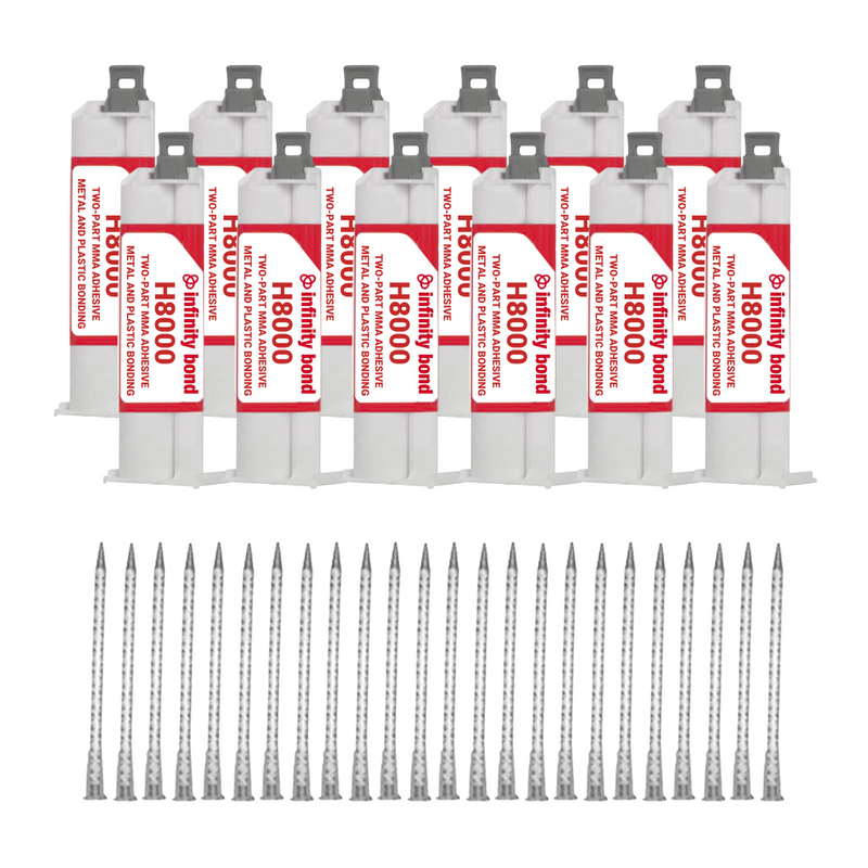 Twelve 50 mL cartridge of Infinity Bond H8000 with twenty-four static mixer nozzles