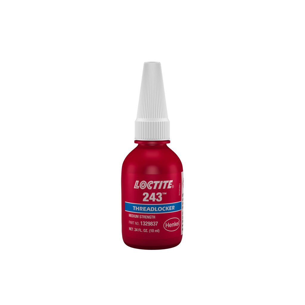 LOCTITE 243 Threadlocker for Automotive: Medium-Strength, Oil Tolerant,  High-Temperature, Anaerobic, General Purpose | Blue, 6 ml Red Tube (PN