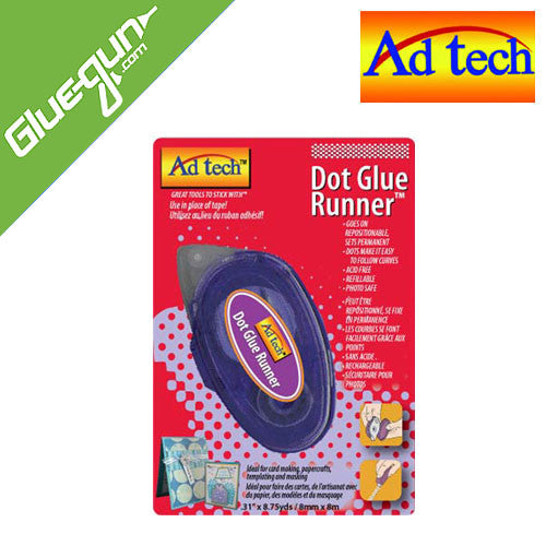 AdTech Micro Dot Glue Runner Adhesive - 8.75 Yards x 0.33 - Clear, 4 Pack  