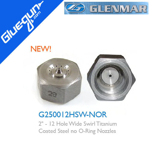 Glenmar 2" 12 Hole Wide Swirl Titanium Coated Steel no O-Ring Bulk Nozzle
